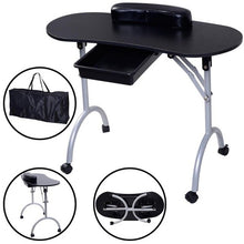 Load image into Gallery viewer, Giantex 2018 New Portable Kapsalon Meubilair Manicure Equipm Nail Table Station Desk Spa Beauty Folding Salon Table HB82300